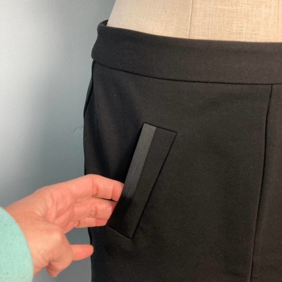 Mario Serrano Italy Black Pencil Skirt Size 6 Faux Pocket Stretch Above the Knee - Picture 5 of 12